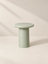 Sage Mushroom pedestal side table