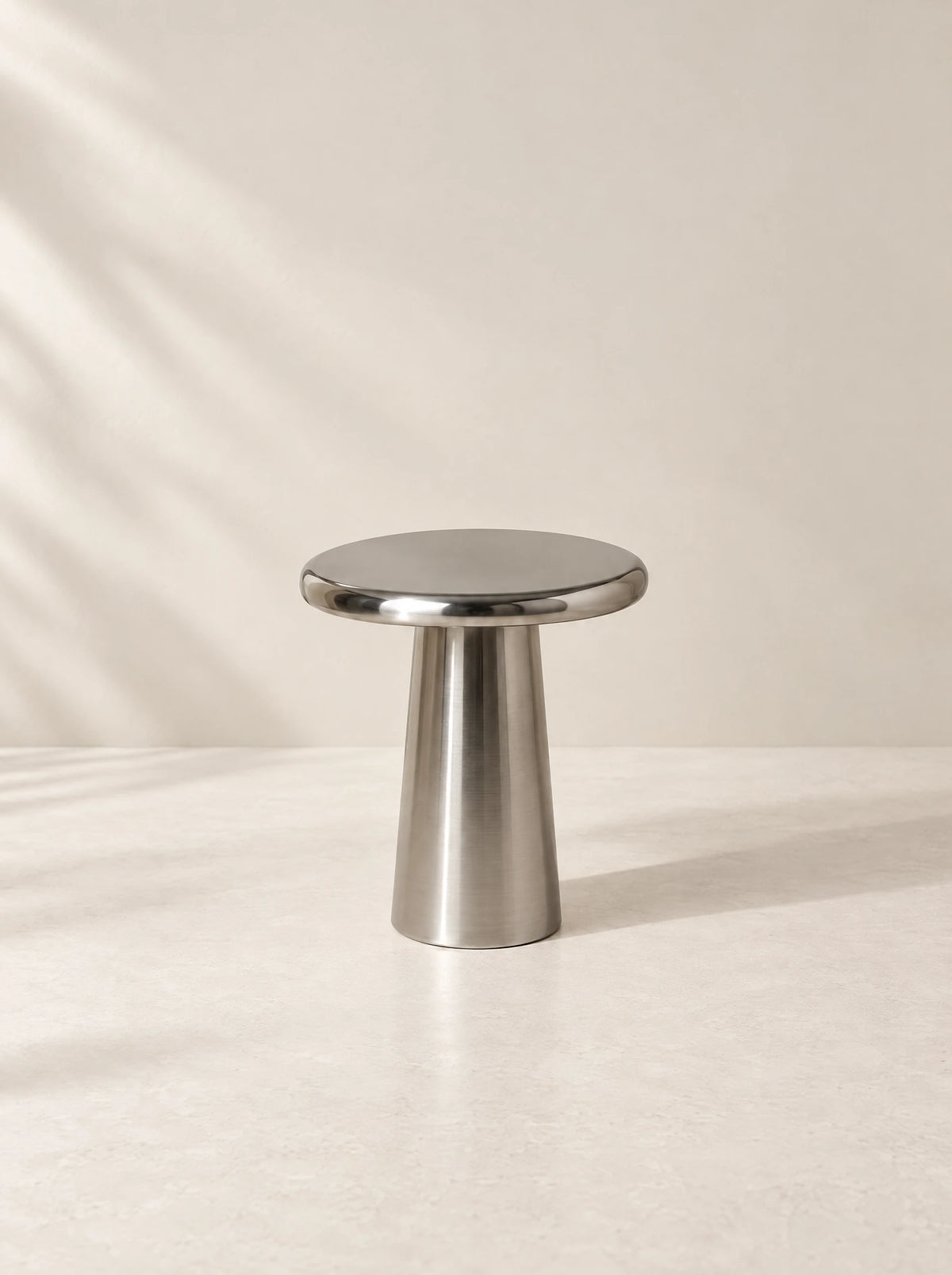 Chrome sleek pedestal side table