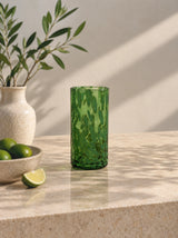Savanna green hand-blown drinking glass